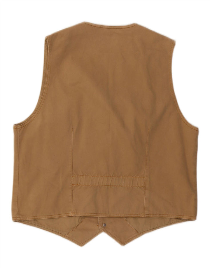 CACHAREL Mens Waistcoat Large Beige Cotton