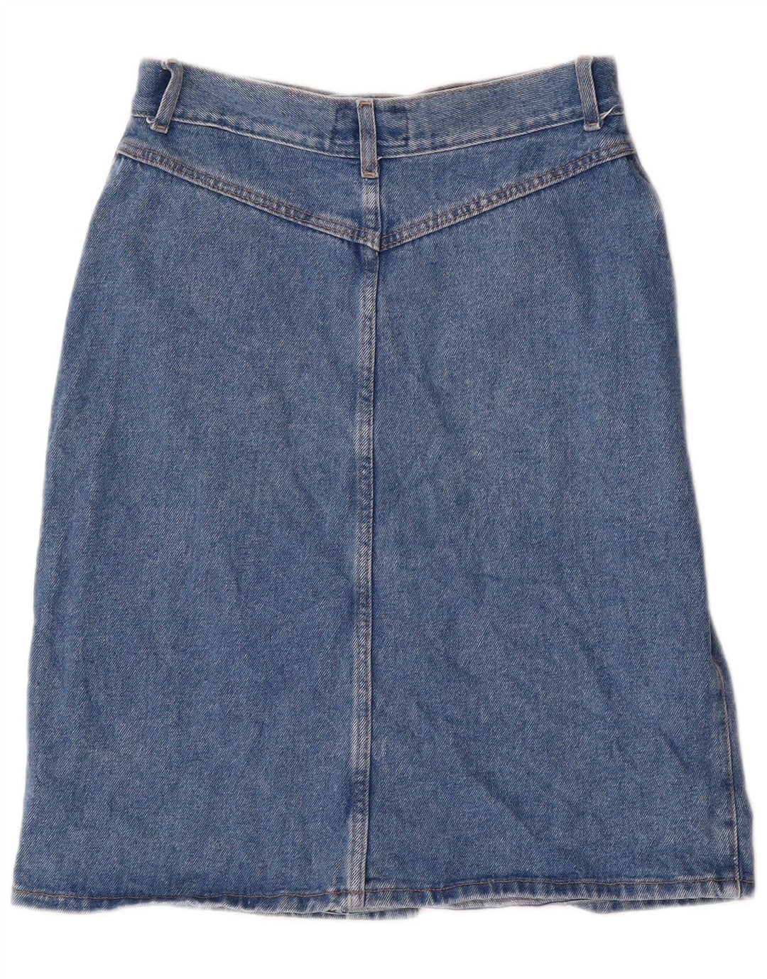 VINTAGE Womens Denim Skirt IT 42 Medium W30  Blue Cotton