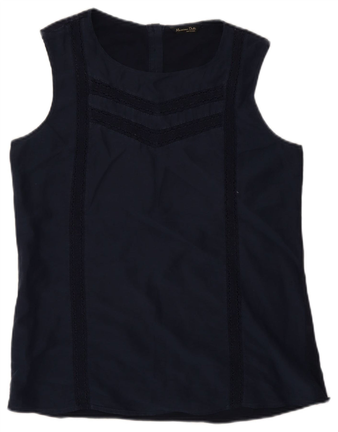 Massimo Dutti Womens Vest Top UK 12 Medium Navy Blue