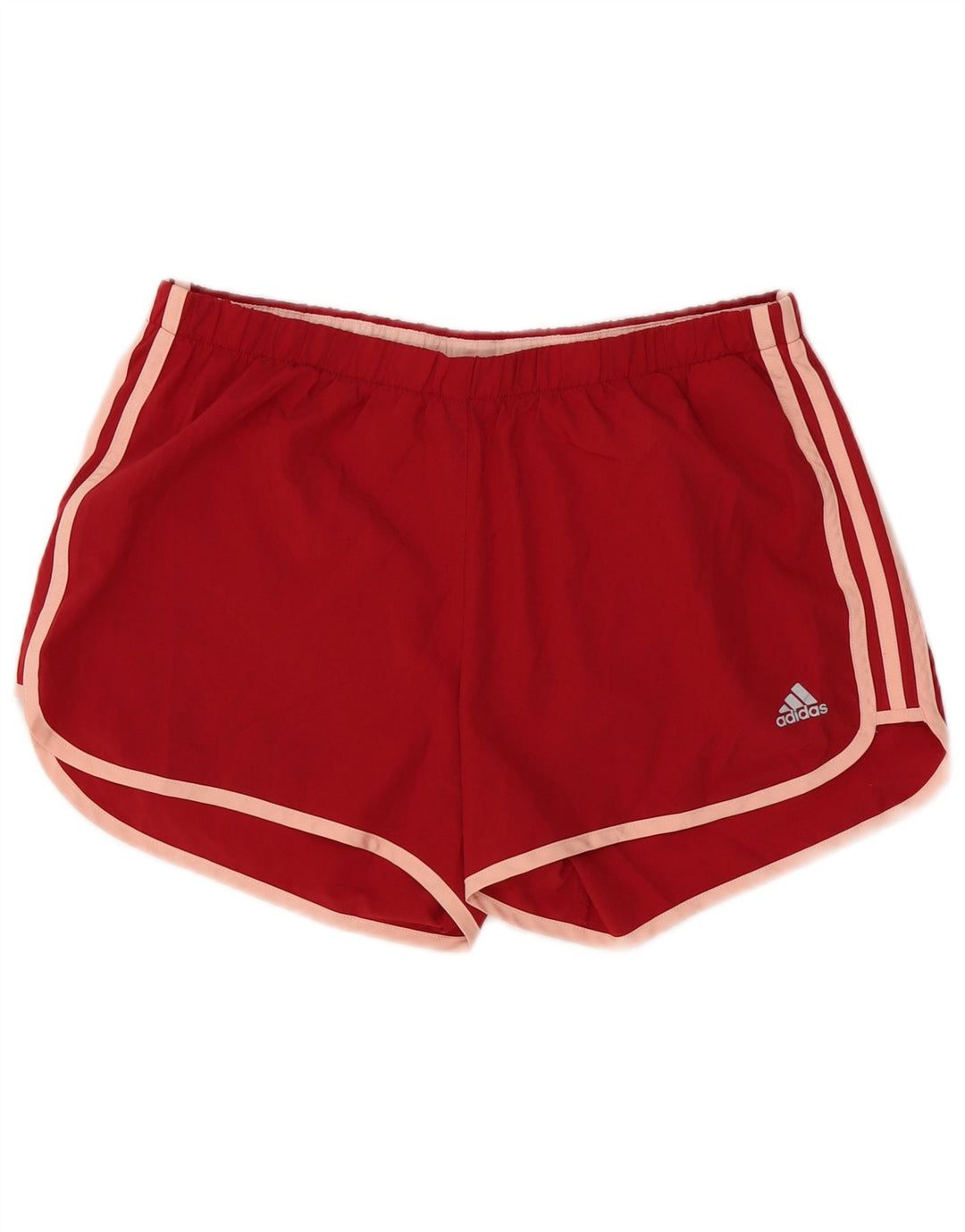 ADIDAS Womens Climalite Sport Shorts UK 14 Large Red Polyester