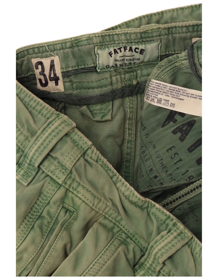 FAT FACE Mens Chino Shorts W34 Large Green Cotton
