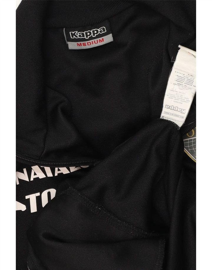 KAPPA Mens Graphic Tracksuit Top Jacket Medium Black Polyester