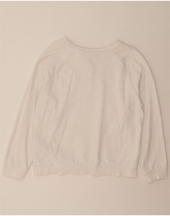 LEVI'S Womens Graphic Oversized Sweatshirt Jumper UK 10 Small White Cotton Vintage Levi's and Second-Hand Levi's from Messina Hembry 