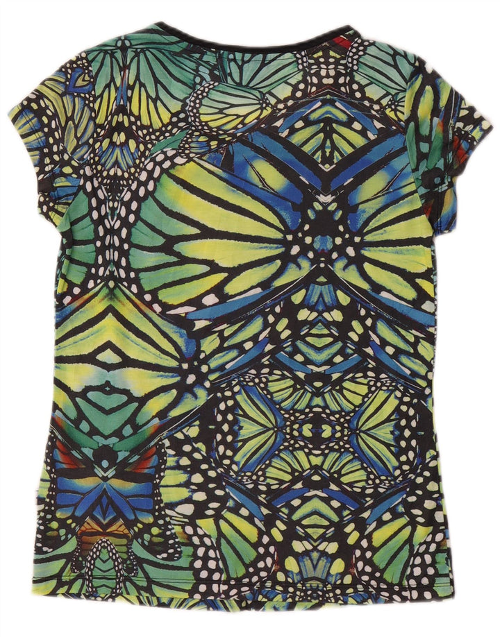 Adidas Womens Graphic T-Shirt Top UK 12 Medium Green Polyester