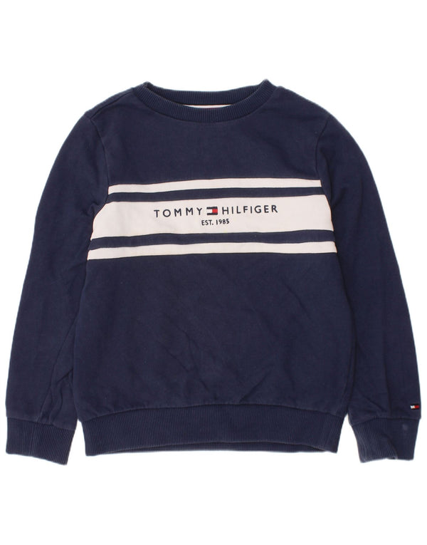 Tommy Hilfiger Boys Sweatshirt Jumper 5-6 Years Navy Blue Colourblock