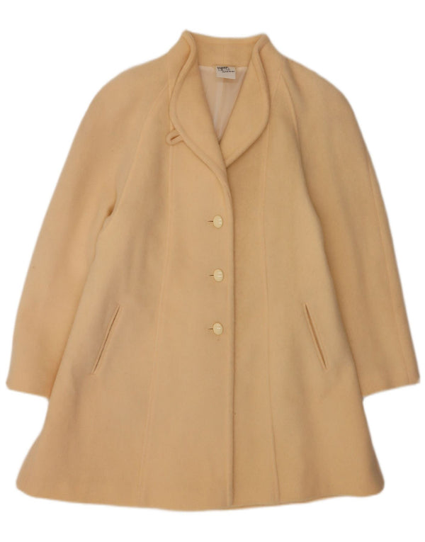 Vintage Womens Overcoat UK 14 Large Beige New Wool