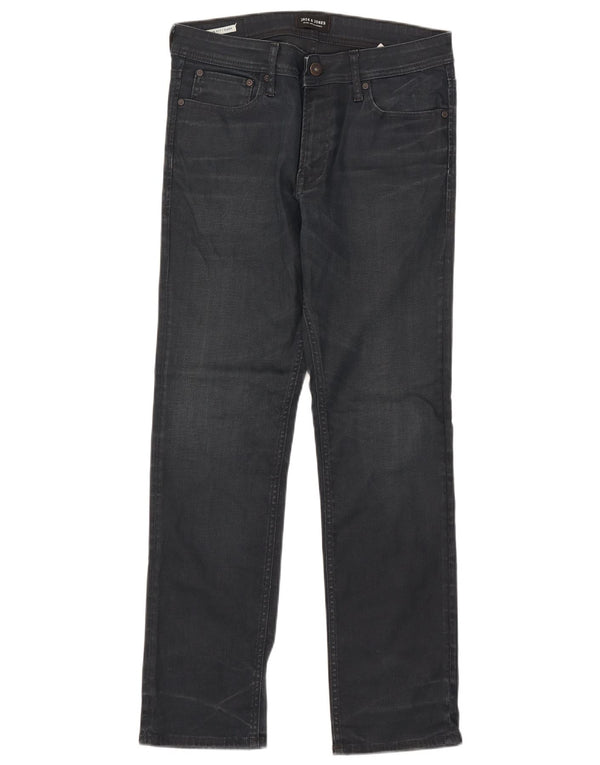 Jack & Jones Mens Clark Slim Jeans W32 L29 Navy Blue Cotton