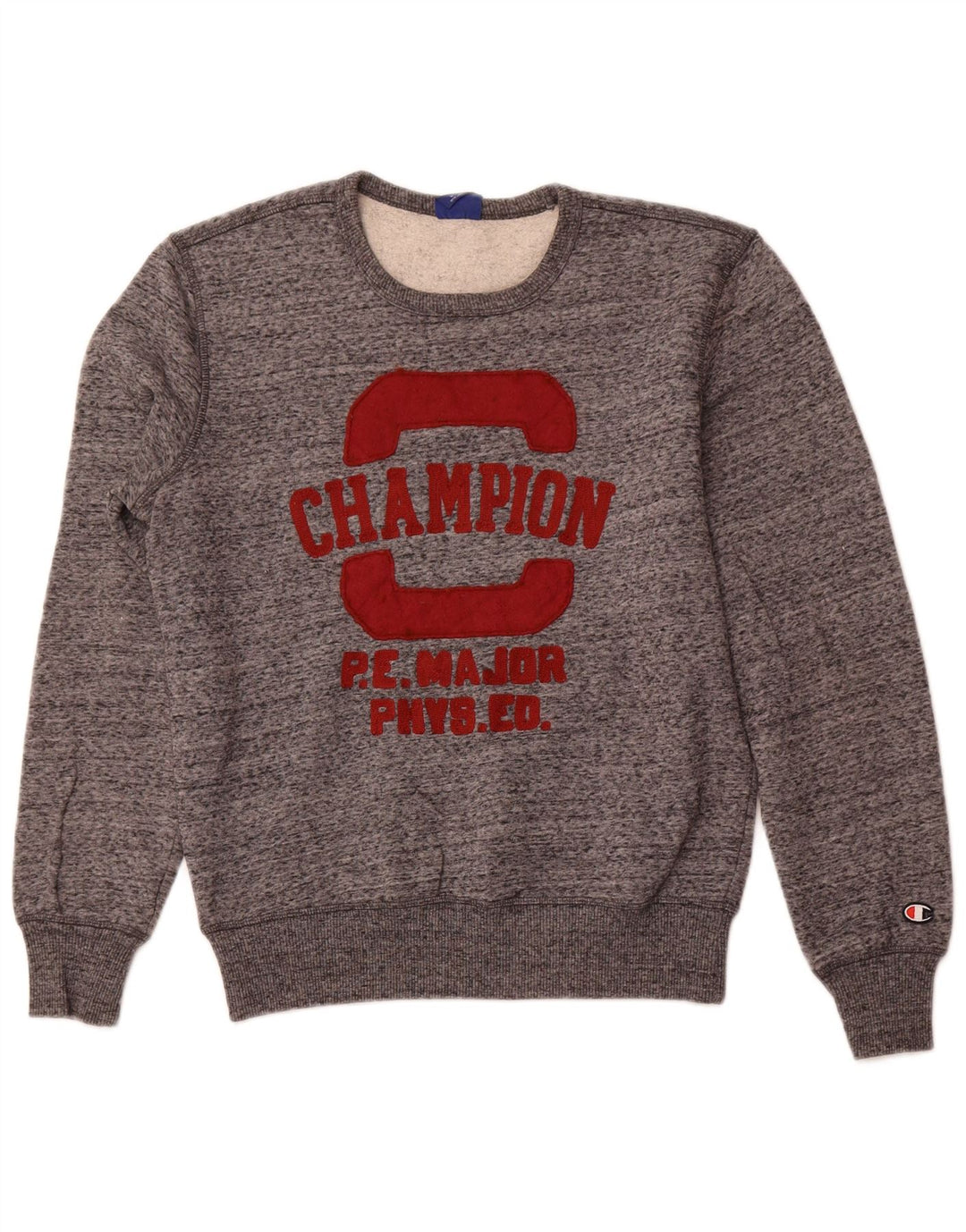 Champion Mens Graphic Sweatshirt Jumper Small Grey Flecked Cotton