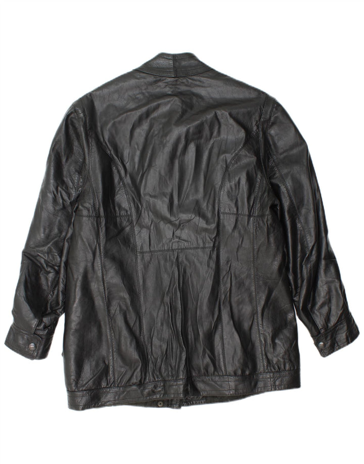 Vintage Womens Leather Jacket UK 14 Medium Black