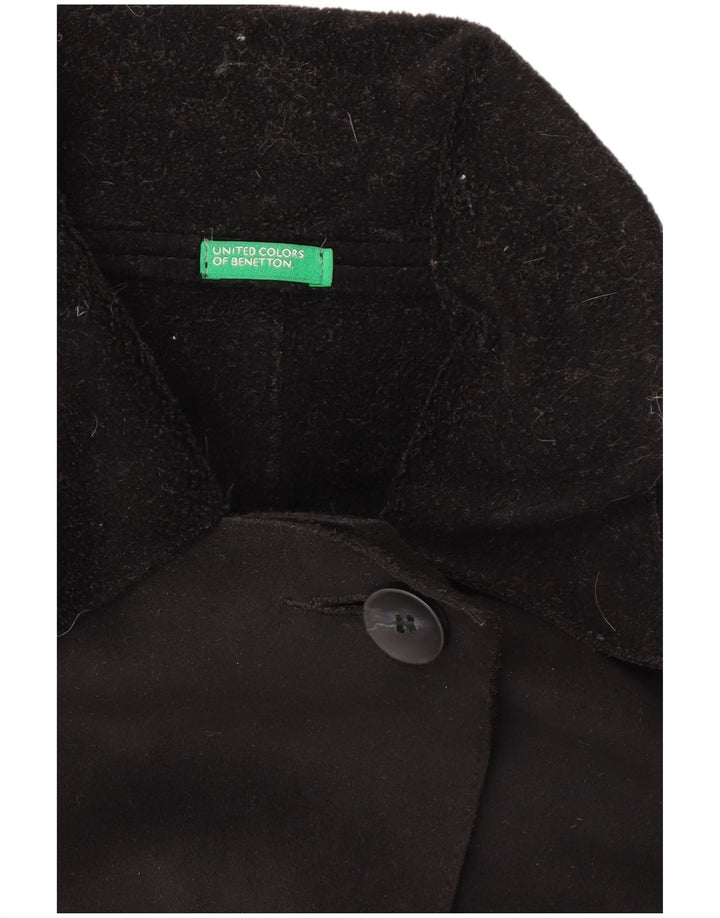 Benetton Womens Overcoat UK 14 Medium Black