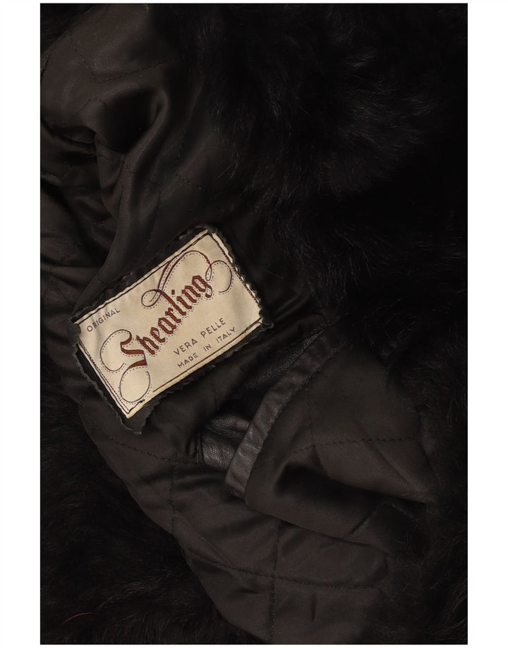 VINTAGE Mens Leather Jacket UK 36 Small Black Leather