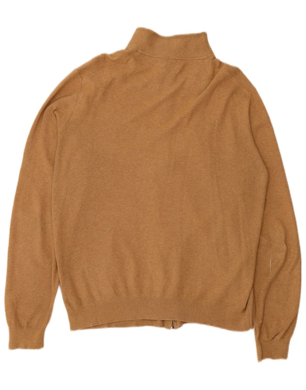 MASSIMO DUTTI Mens Cardigan Sweater Large Beige Cotton