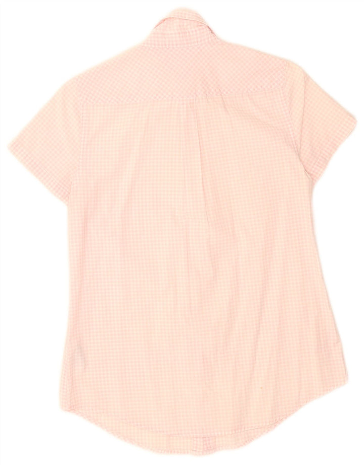 Tommy Hilfiger Womens Short Sleeve Shirt US 4 Small Pink Gingham