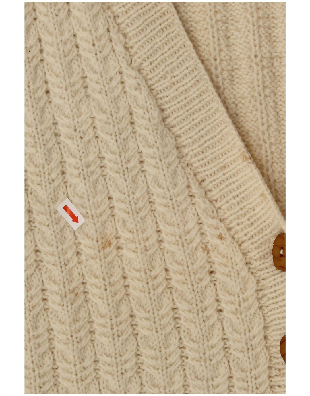 VINTAGE Womens Short Sleeve Cardigan Sweater UK 16 Large Off White