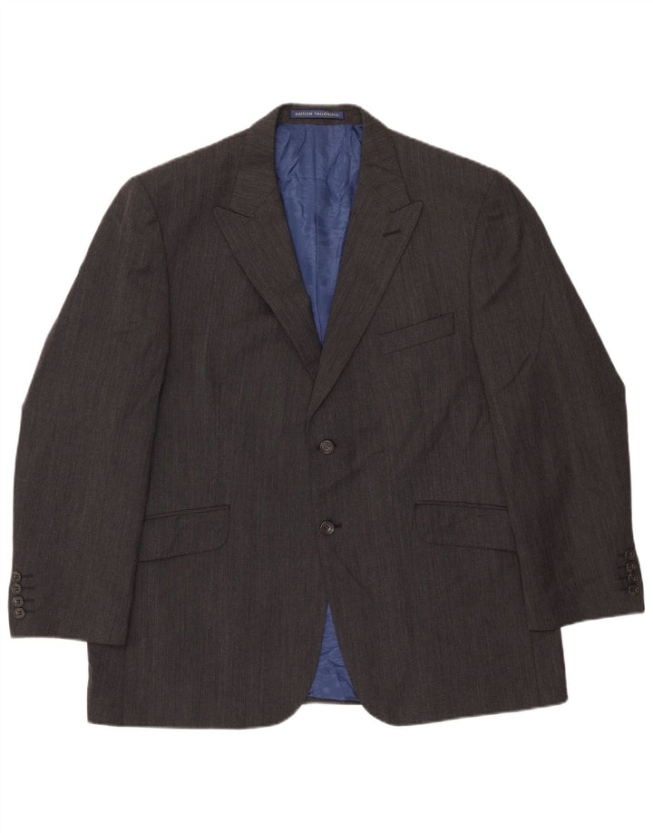 Marks & Spencer Mens 2 Button Blazer Jacket UK 44 2XL Grey Wool
