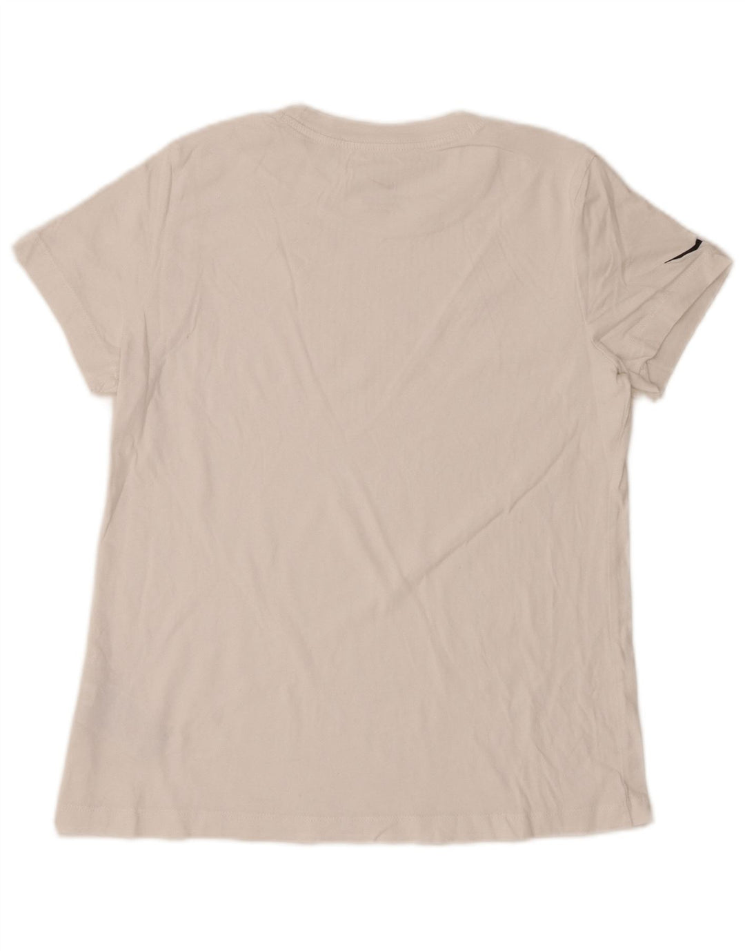 NIKE Womens T-Shirt Top UK 12 Medium White Cotton