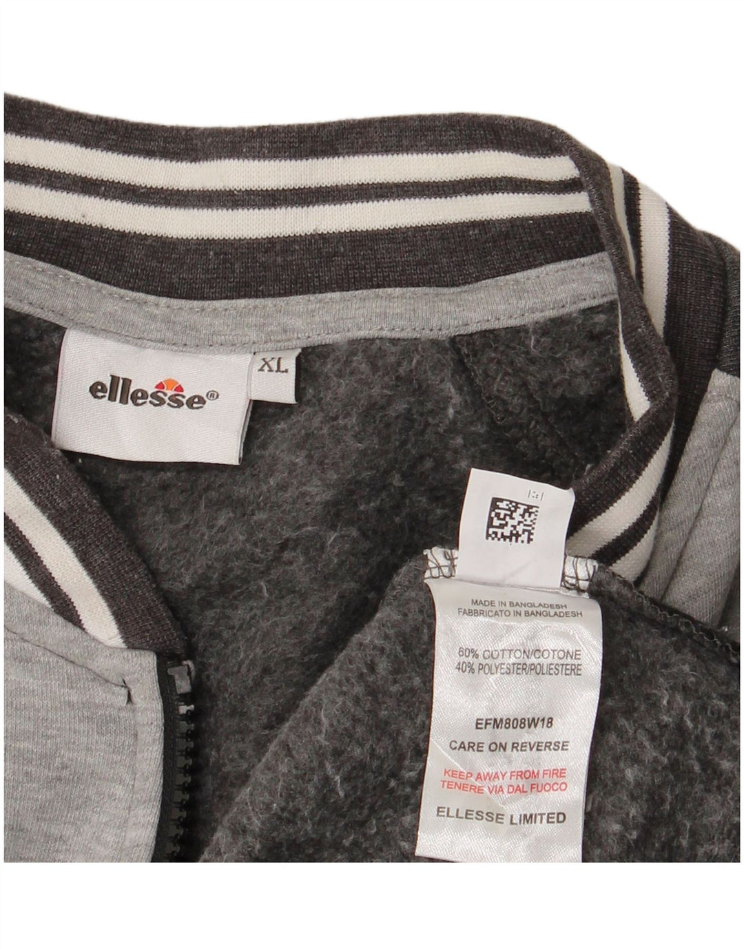 ELLESSE Mens Tracksuit Top Jacket XL Grey Colourblock Cotton