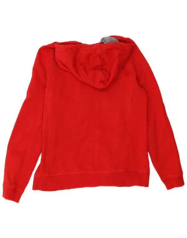 Nautica Womens Graphic Zip Hoodie Sweater UK 16 Large Red Cotton