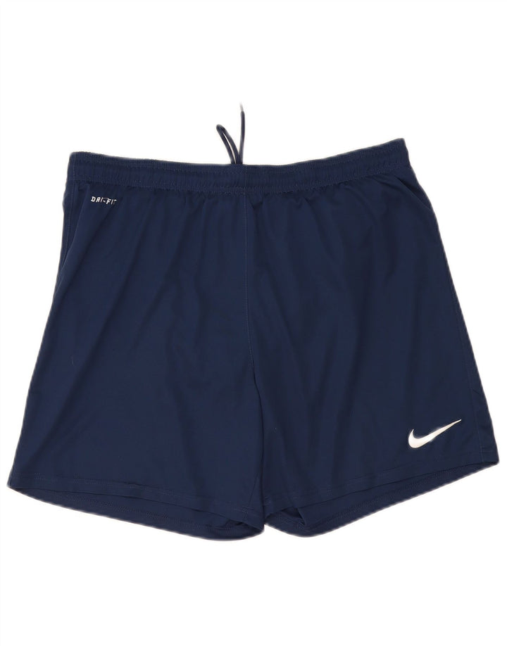 NIKE Mens Dri Fit Sport Shorts Large  Navy Blue Polyester