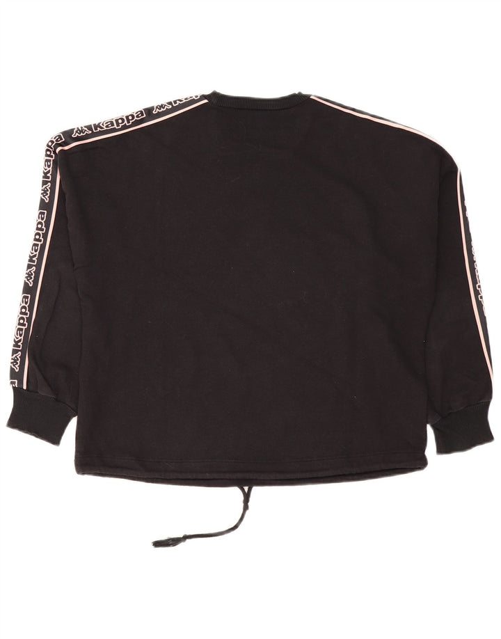 Kappa Womens Tezenis Graphic Sweatshirt Jumper UK 12 Medium Black