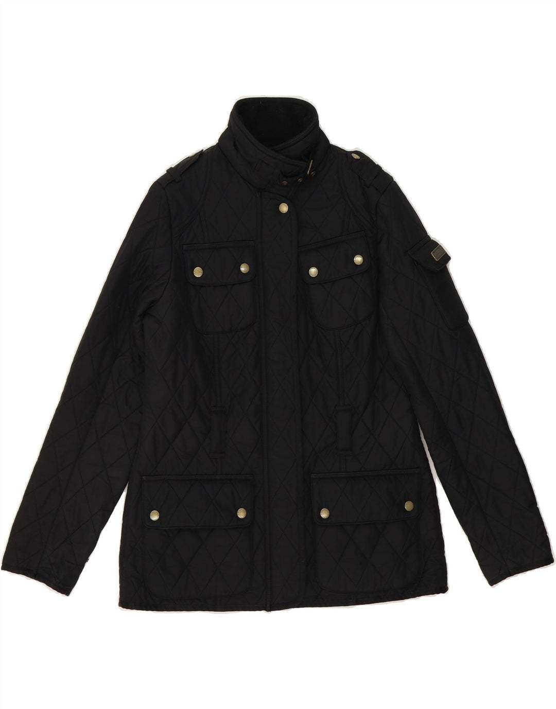 BARBOUR Womens Oversized Quilted Jacket UK 10 Small Black Vintage Barbour and Second-Hand Barbour from Messina Hembry 