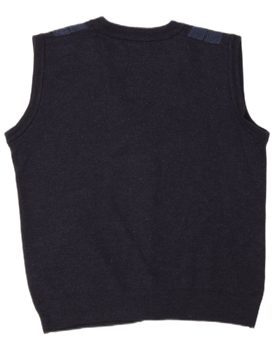 Senator Mens Sleeveless Cardigan Sweater IT 52 Large Navy Blue Check
