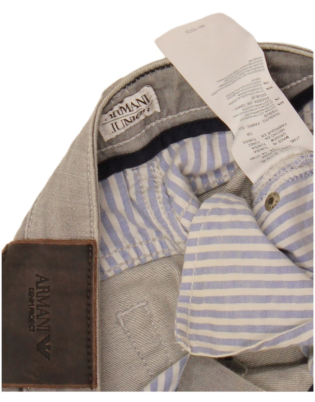 ARMANI JUNIOR Girls Slim Jeans 11-12 Years W26 L29 Grey Cotton