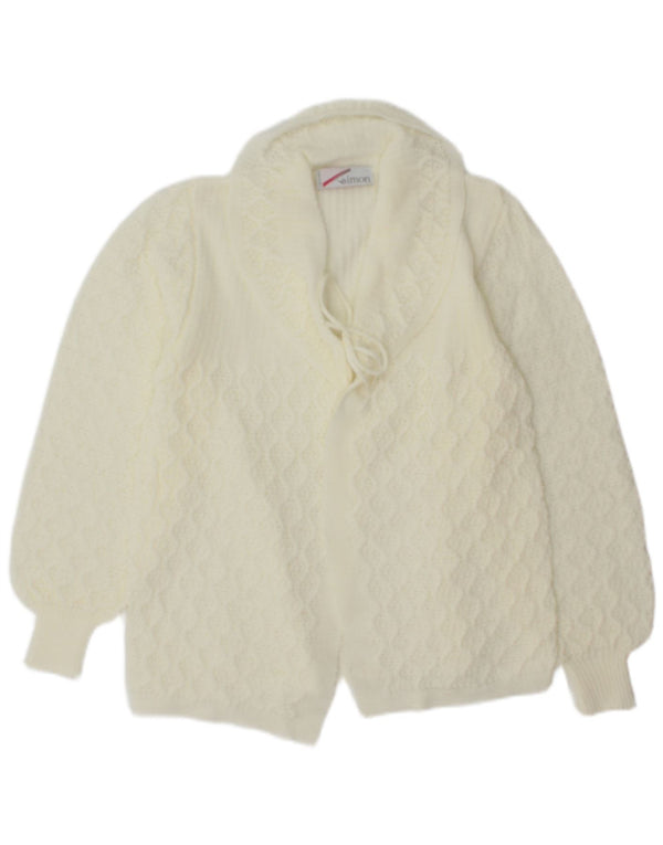 Simon Womens Cardigan Sweater UK 12 Medium White