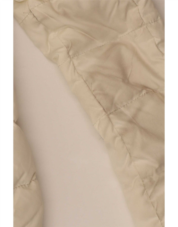 Tommy Hilfiger Womens Padded Jacket UK 14 Medium Off White Polyester