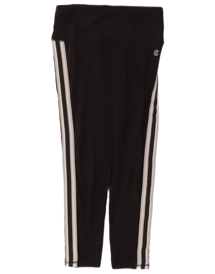 CHAMPION Womens Leggings UK 12 Medium Black Polyester