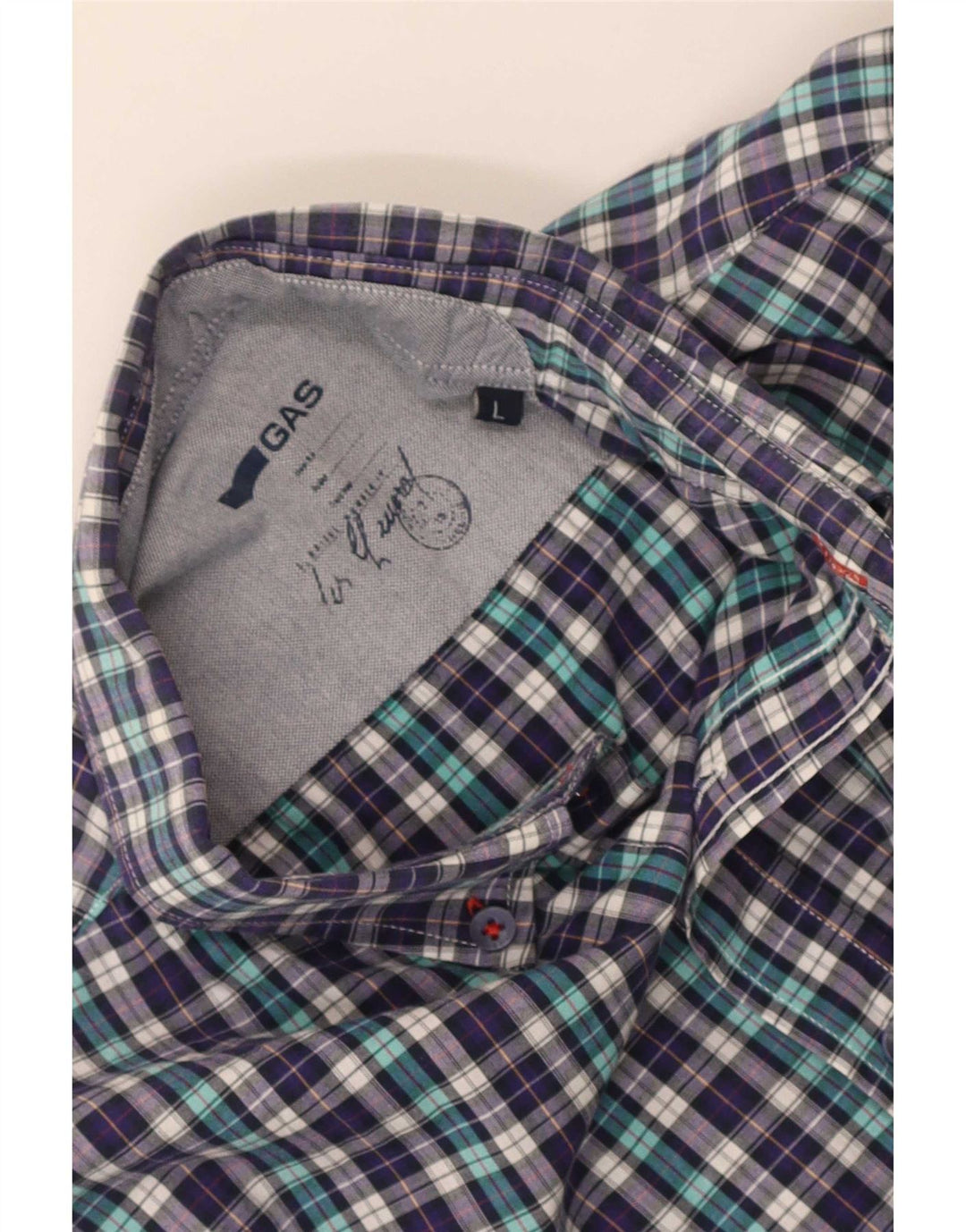 Gas Mens Shirt Large Purple Check