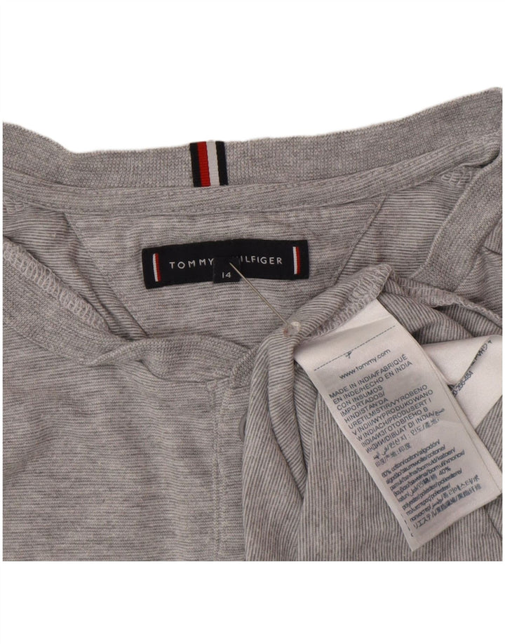 Tommy Hilfiger Boys Top Long Sleeve 13-14 Years Grey Cotton