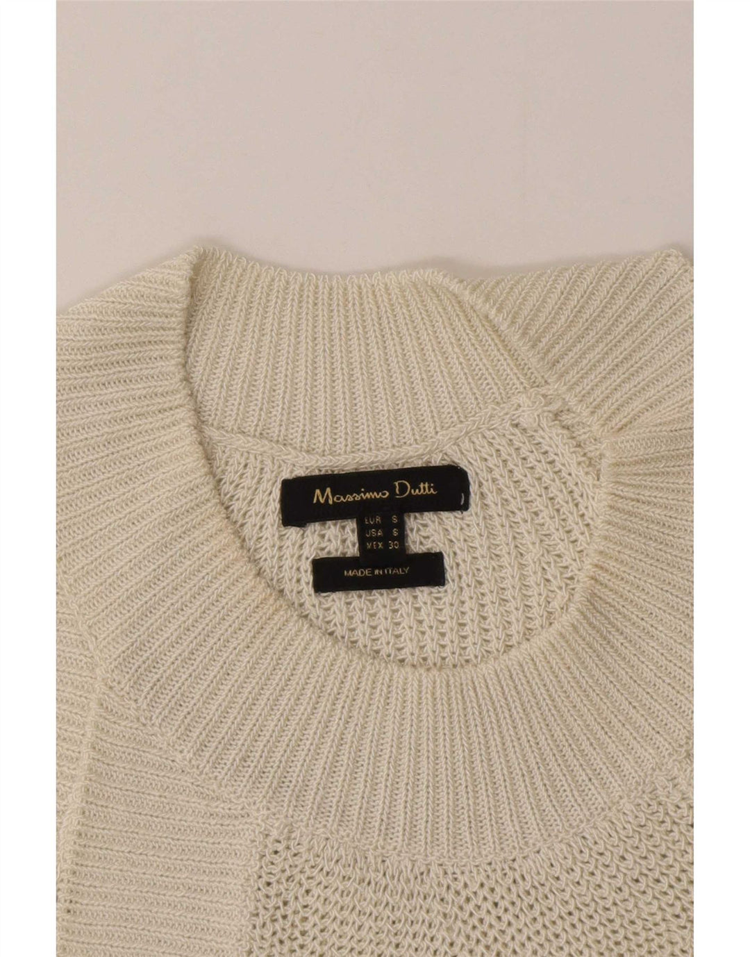 Massimo Dutti Womens Knit Halter Top UK 10 Small Off White
