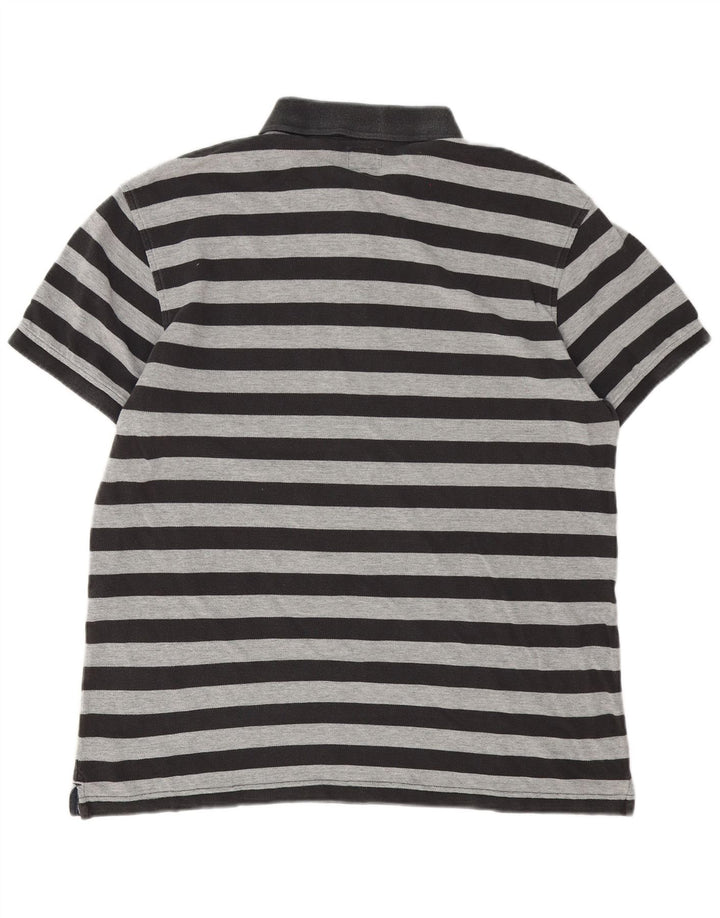 Levi's Mens Polo Shirt XL Grey Striped Cotton