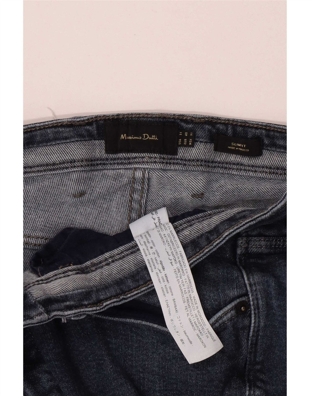 Massimo Dutti Mens Slim Jeans W31 L29 Blue Cotton