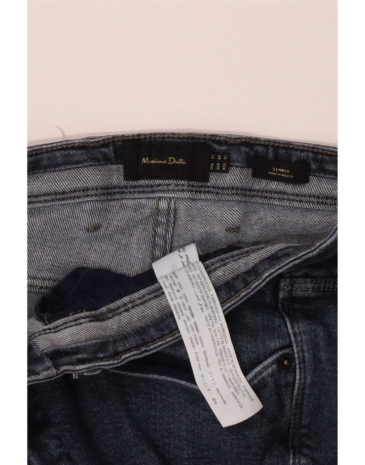 Massimo Dutti Mens Slim Jeans W31 L29 Blue Cotton