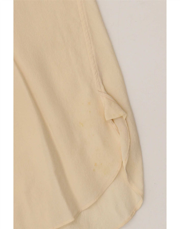 Vintage Mens Formal Shirt EU 40 Medium Beige Silk