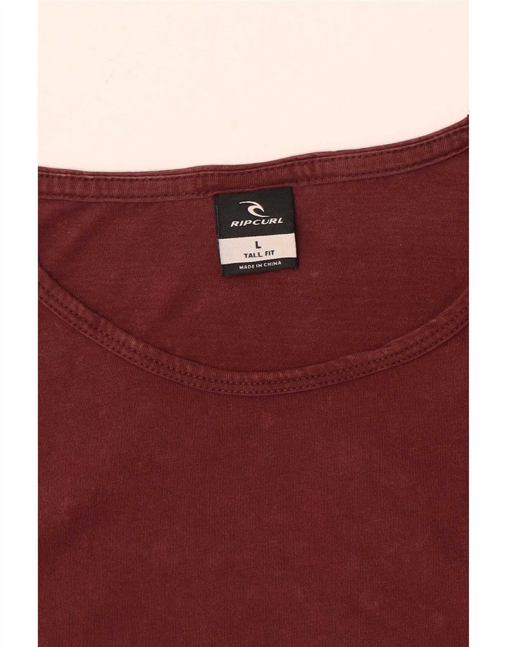Rip Curl Mens Tall T-Shirt Top Large Burgundy
