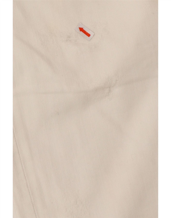 ZU ELEMENTS Womens Distressed Straight Jeans W32 L34 White Cotton