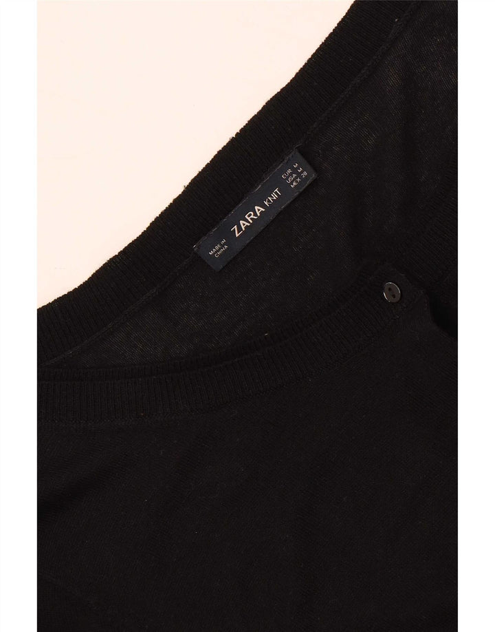 Zara Womens Cardigan Sweater UK 12 Medium Black