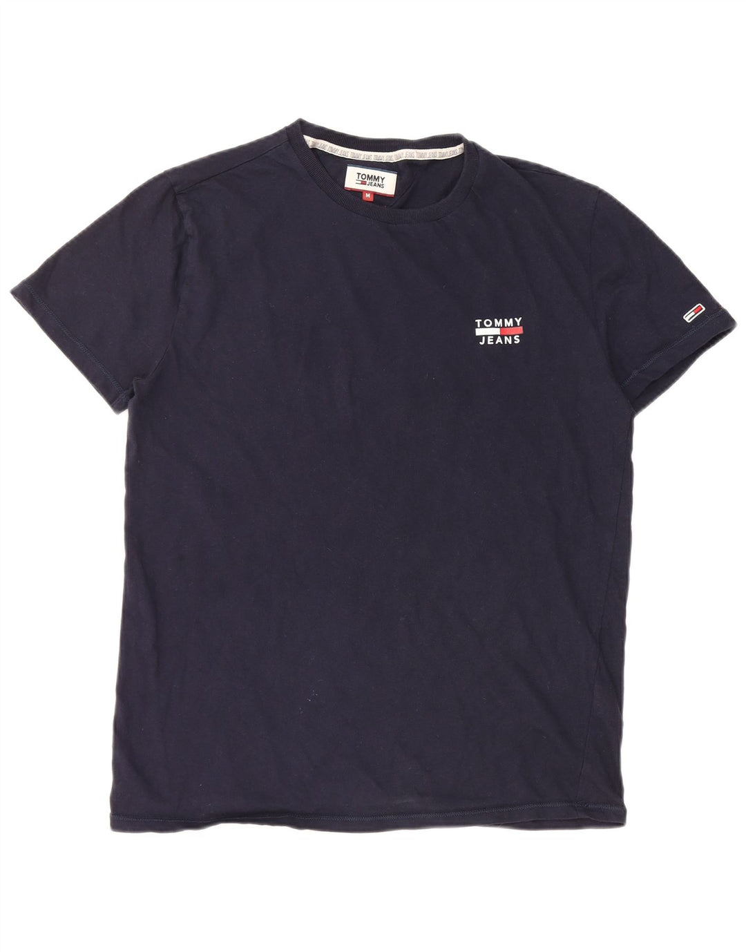 TOMMY HILFIGER Mens T-Shirt Top Medium Navy Blue Cotton