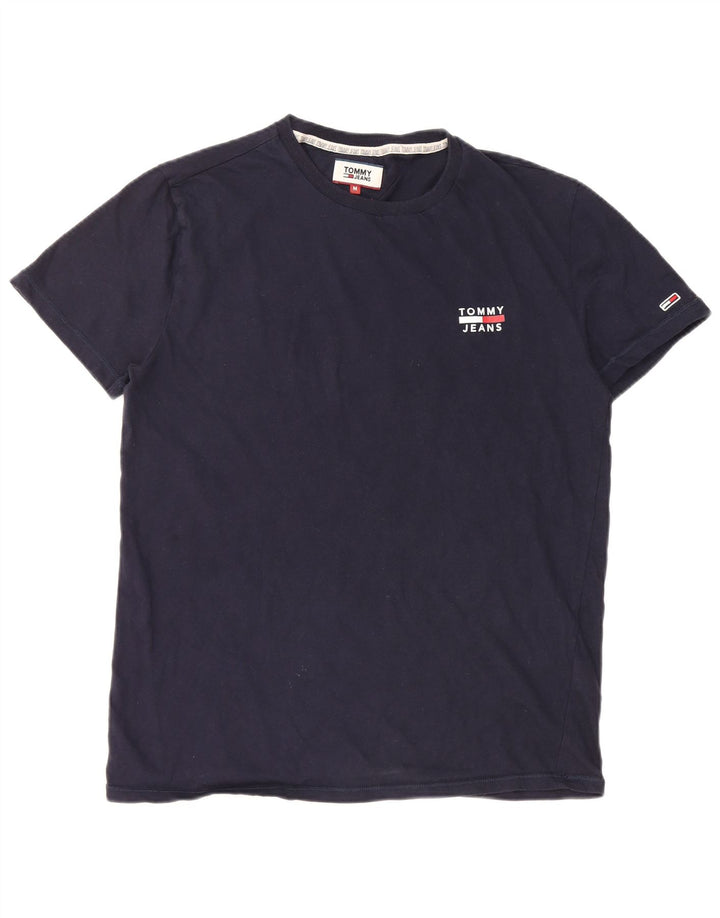 TOMMY HILFIGER Mens T-Shirt Top Medium Navy Blue Cotton