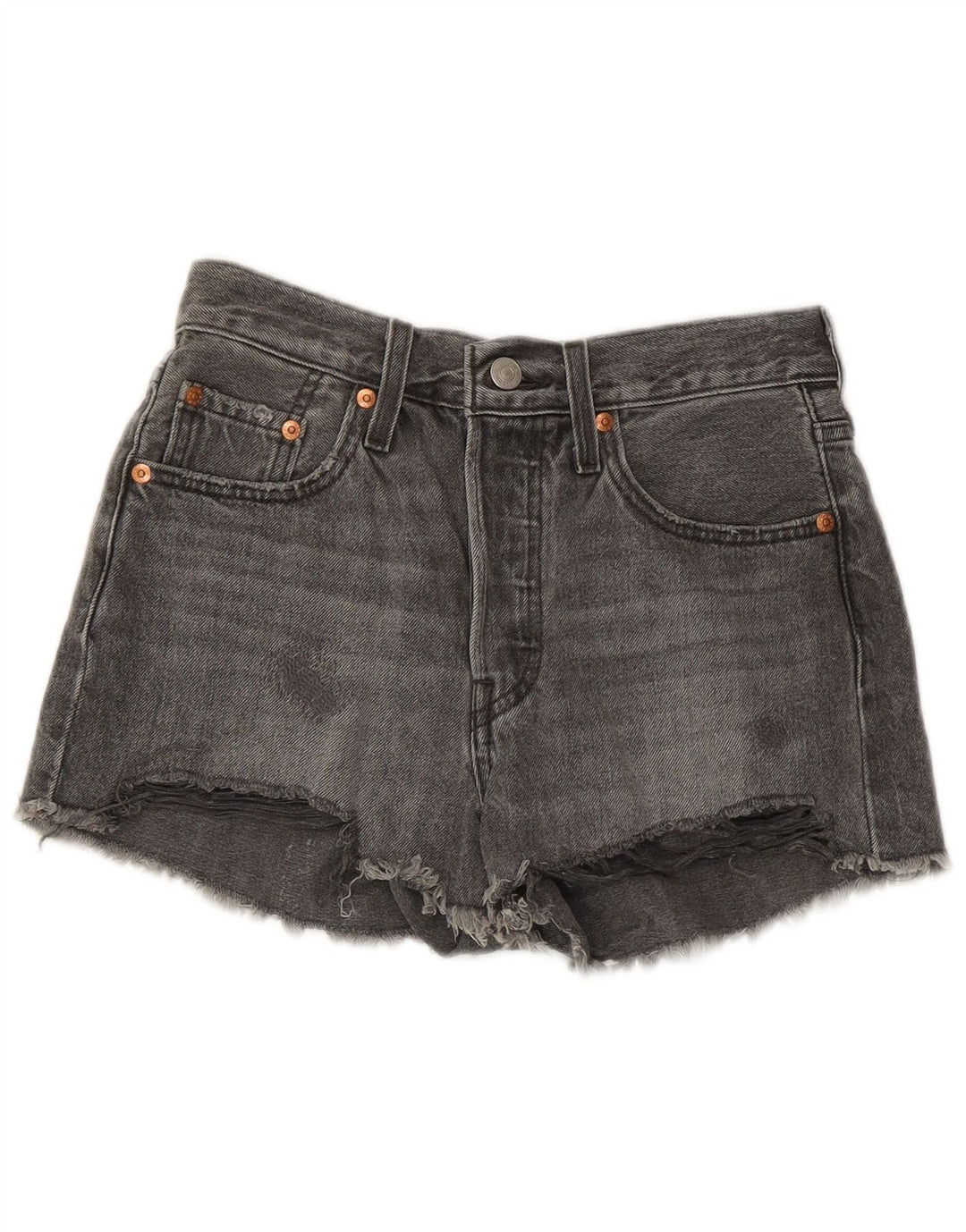 LEVI'S Womens 501 Denim Shorts W24 XS Grey Cotton