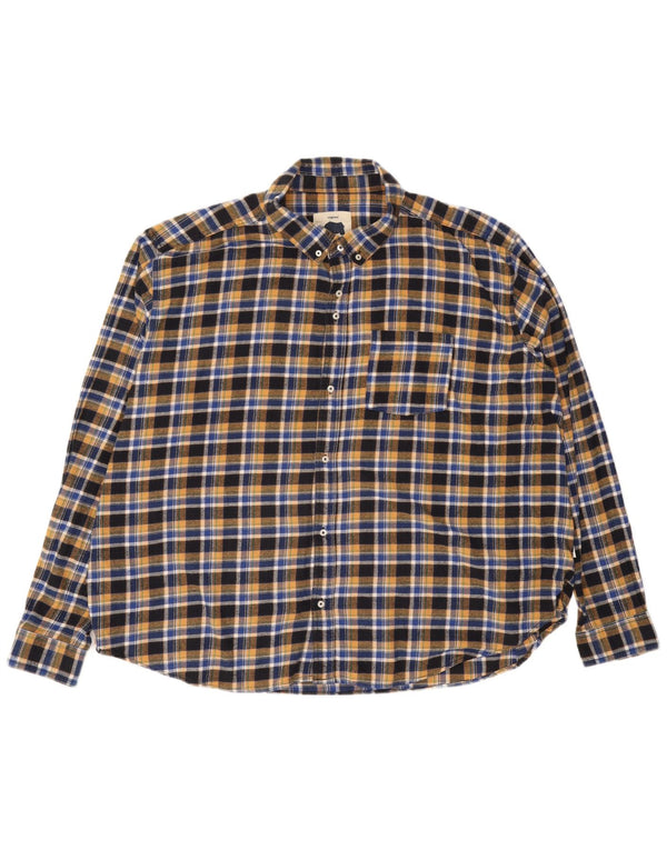 BadRhino Mens Flannel Shirt 3XL Navy Blue Check Cotton