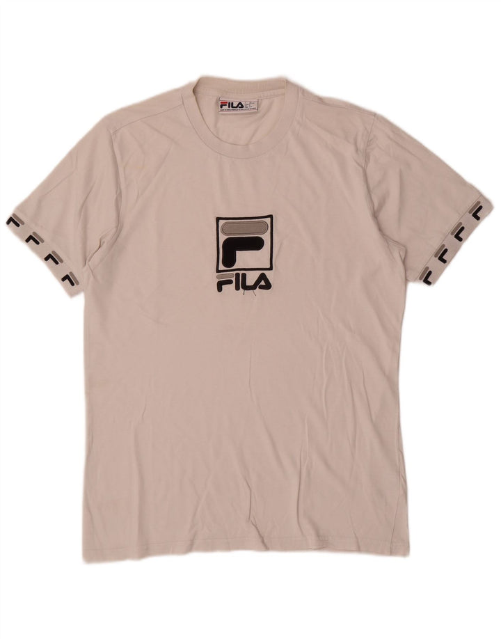 Fila Mens Graphic T-Shirt Top Small White Cotton