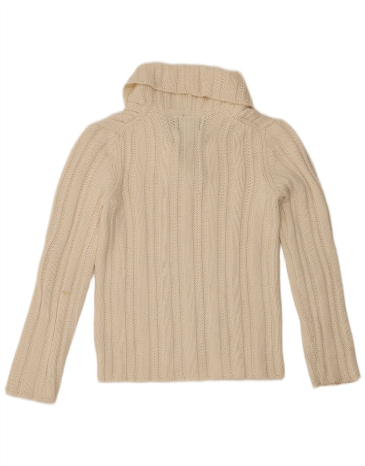 WOOLRICH Womens Shawl Neck Jumper Sweater UK 12 Medium White