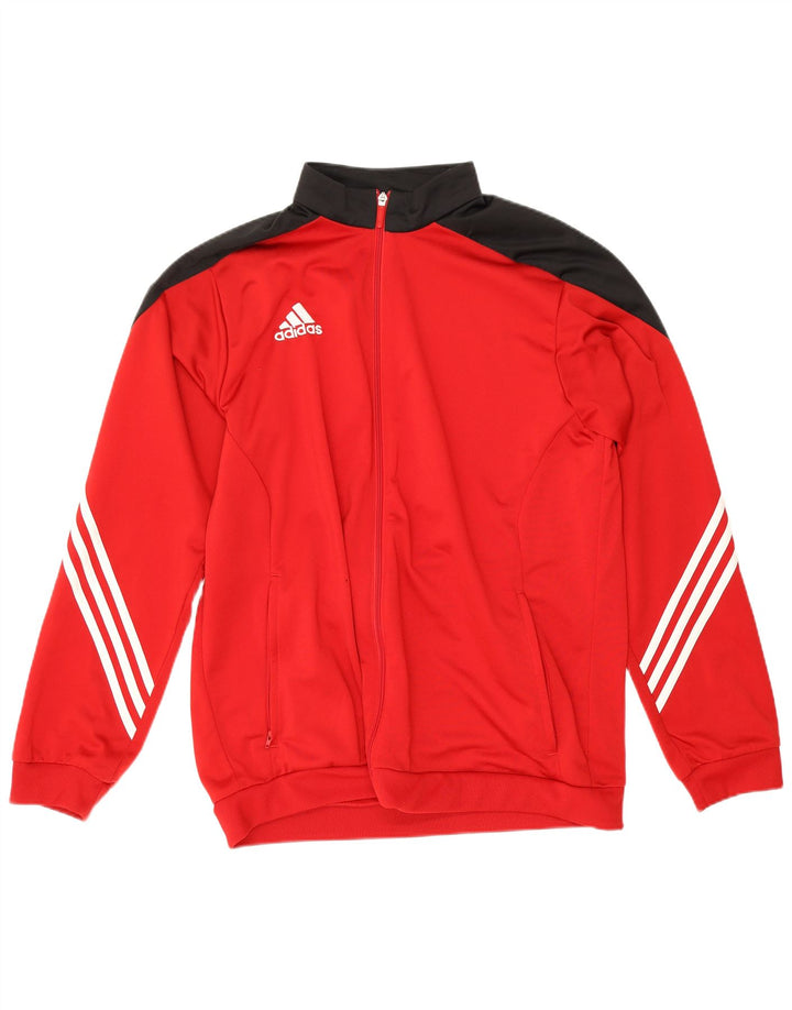 Adidas Mens Tracksuit Top Jacket XL Red Colourblock Polyester