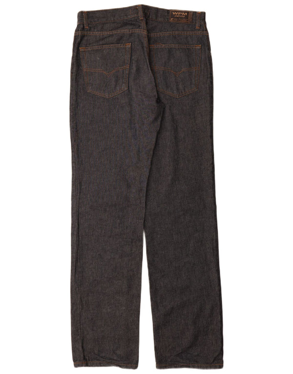 WAMPUM Mens Straight Jeans IT 48 Medium W33 L35 Navy Blue Cotton