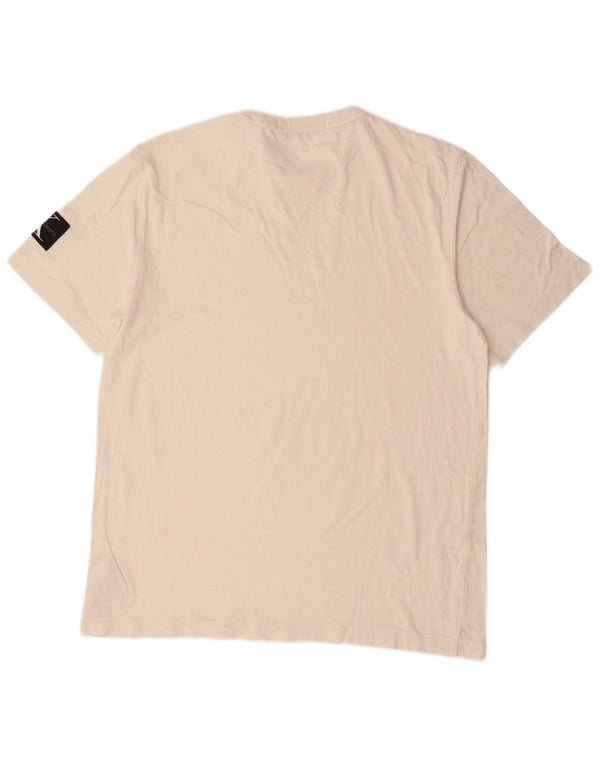 CALVIN KLEIN JEANS Mens T-Shirt Top Large Off White Cotton