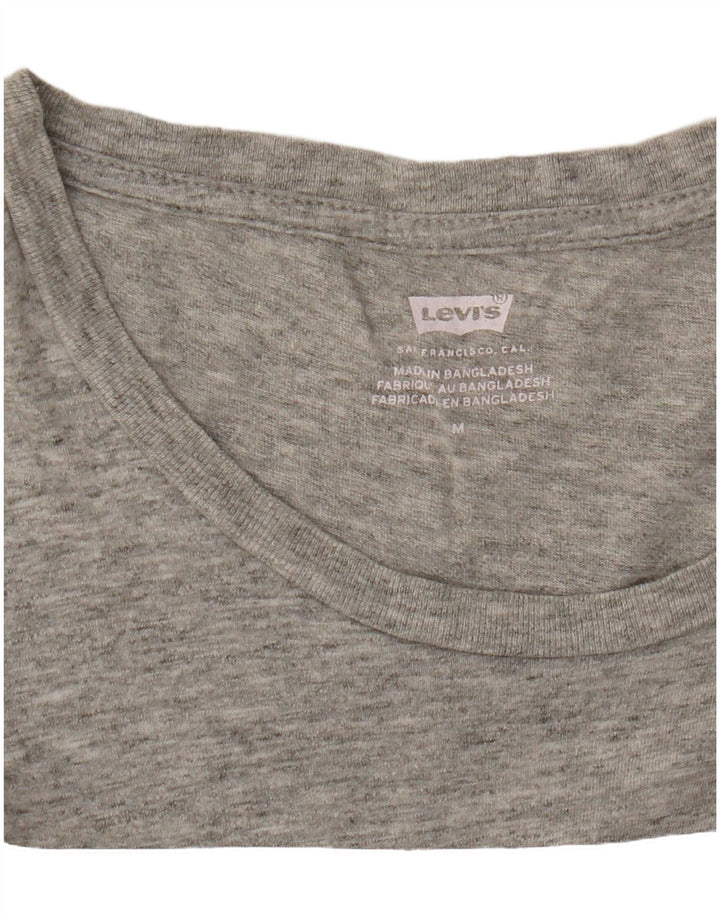 LEVI'S Womens Graphic T-Shirt Top UK 12 Medium Grey Flecked